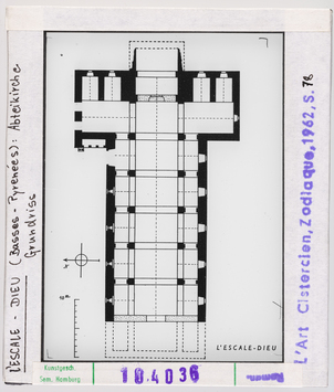 Vorschaubild L'Escale-Dieu: ehemalige Zisterzienserklosterkirche, Grundriss 